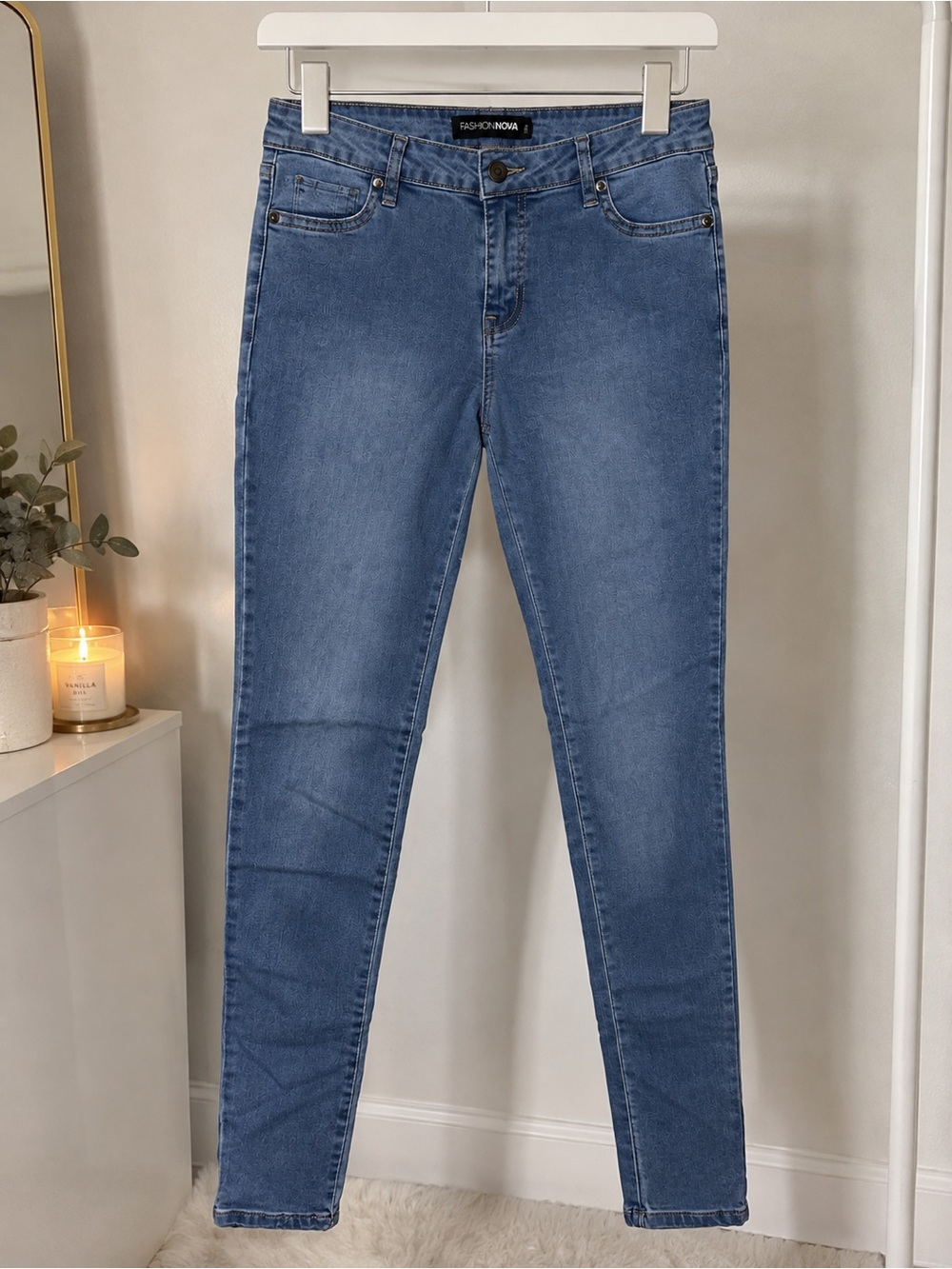 Fashion Nova Blue High-Rise Skinny Jeans
